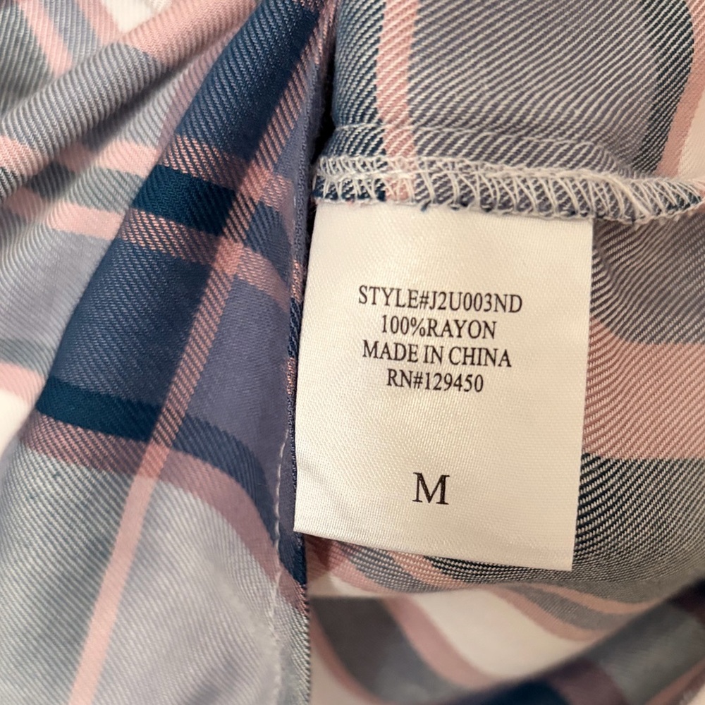 Como Vintage Blue and Pink Plaid Button-Down Shirt - Picture 8 of 8